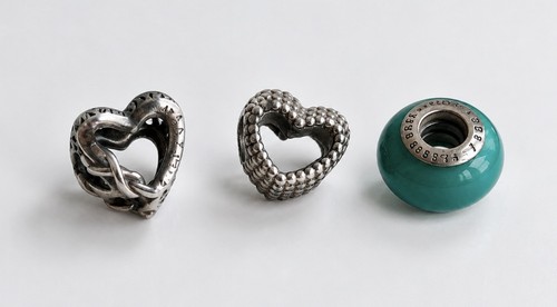Lot charms pandora argent - lot, 3