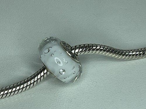 Charm pandora bianco - charm, murano